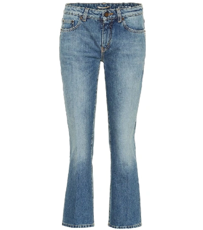 Shop Saint Laurent Cropped Jeans In Blue