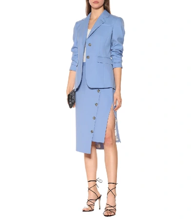 Shop Altuzarra Fenice Stretch Wool Blazer In Blue