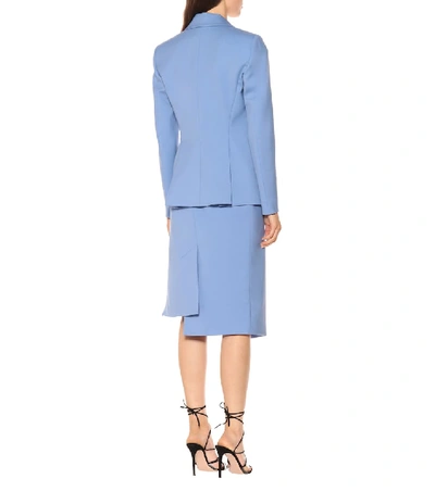 Shop Altuzarra Fenice Stretch Wool Blazer In Blue