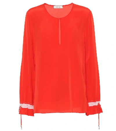 Shop Dorothee Schumacher Divine Fluidity Silk Blouse In Red