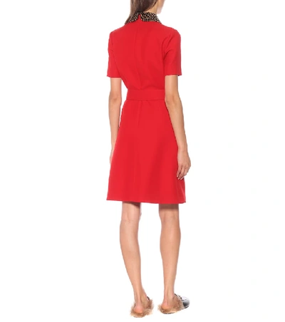 Shop Gucci Wool And Silk Dress In Red