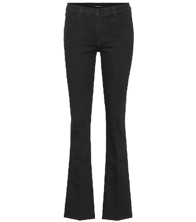 Shop J Brand Sallie Mid-rise Flared Jeans In Black