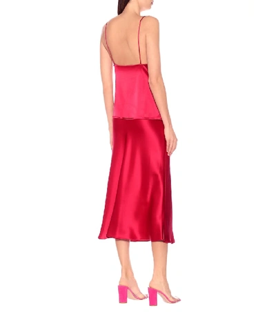 Shop Galvan Whiteley Satin Slip Camisole In Pink
