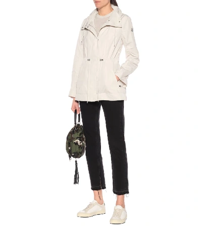 Shop Moncler Ocre Technical Jacket In Beige