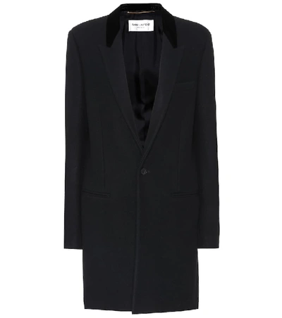 Shop Saint Laurent Wool-blend Coat In Black