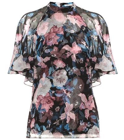 Shop Erdem Bennett Floral Silk-voile Blouse In Multicoloured