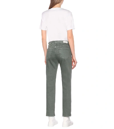 Shop Ag Isabelle High-rise Straight Jeans In Green