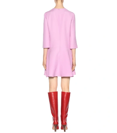 Shop Valentino Wool And Silk Dress In Pink