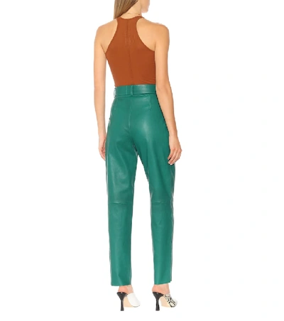 Shop Stouls Murray High-rise Leather Pants In Green
