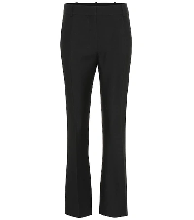 Shop Valentino Mid-rise Wool And Silk Pants In Black