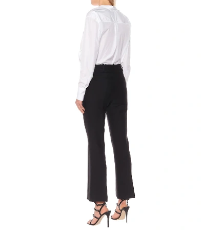 Shop Valentino Mid-rise Wool And Silk Pants In Black