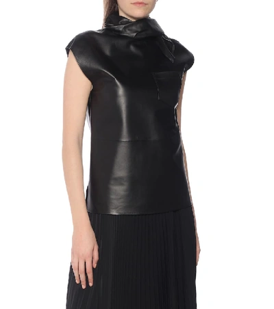 Shop Givenchy Leather Top In Black