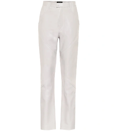 Shop Isabel Marant Xenia High-rise Leather Pants In Grey