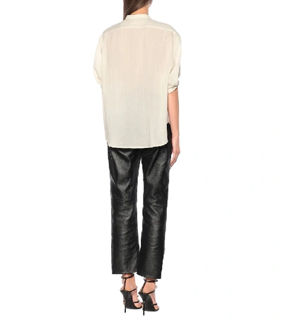 Shop Saint Laurent Metallic Wool-blend Shirt In Neutrals