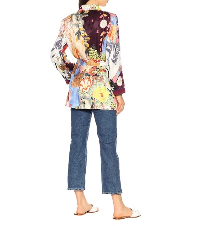 Shop Etro Floral Silk-blend Jacquard Jacket In Multicoloured