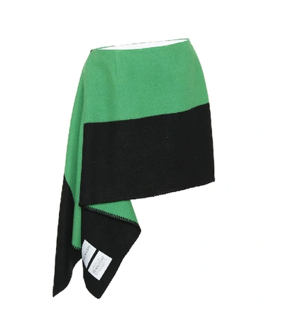 Shop Calvin Klein 205w39nyc Wool And Cotton Skirt In Green