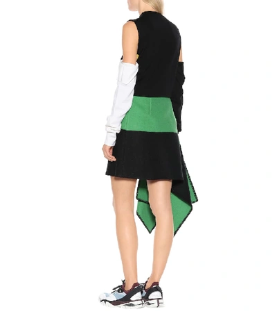 Shop Calvin Klein 205w39nyc Wool And Cotton Skirt In Green