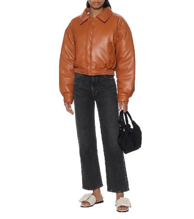 Shop Nanushka Bomi Faux Leather Jacket In Orange