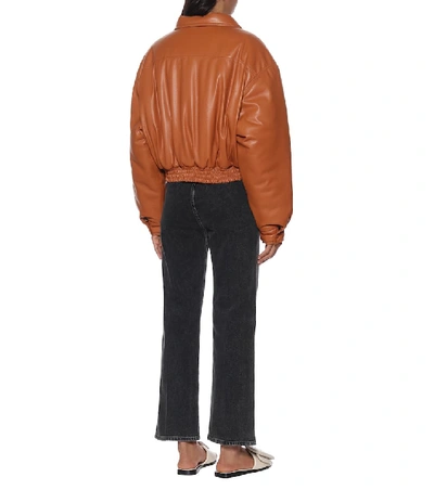 Shop Nanushka Bomi Faux Leather Jacket In Orange