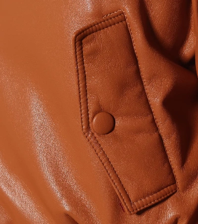 Shop Nanushka Bomi Faux Leather Jacket In Orange