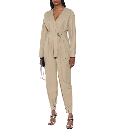 Shop Givenchy Cotton-blend Jumpsuit In Beige
