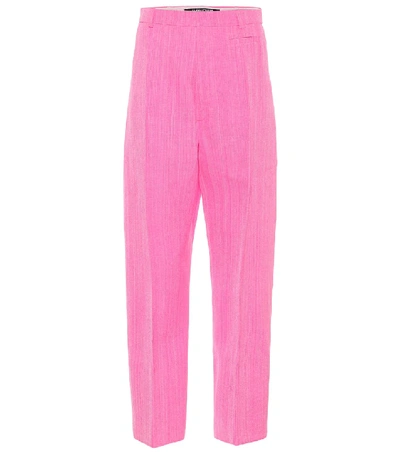 Shop Jacquemus Le Pantalon Santon High-rise Pants In Pink