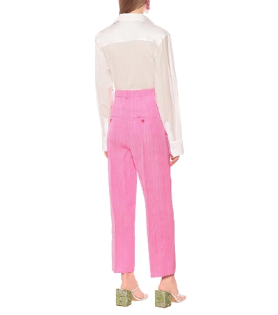 Shop Jacquemus Le Pantalon Santon High-rise Pants In Pink