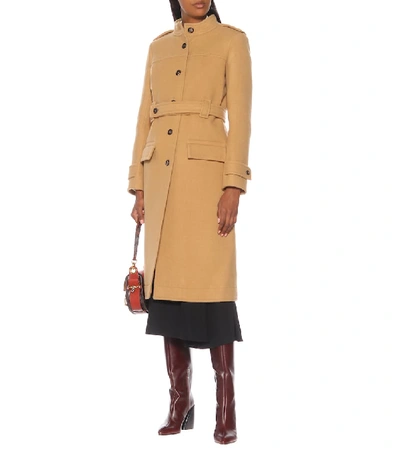 Shop Chloé Wool-blend Coat In Beige