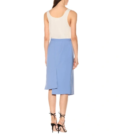 Shop Altuzarra Faro Stretch Wool Asymmetric Skirt In Blue