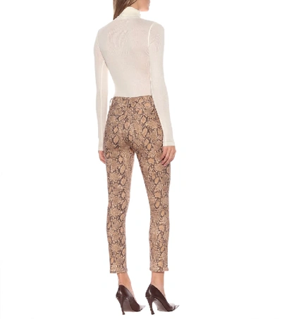 Shop Frame Le High Skinny Cropped Jeans In Beige