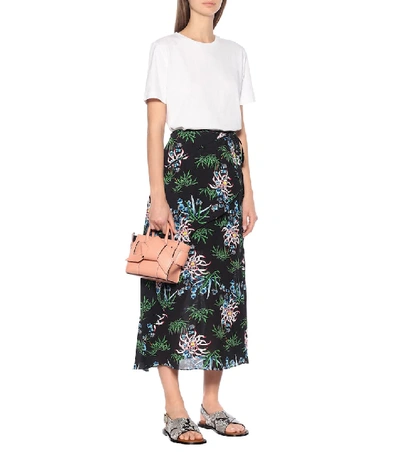 Shop Kenzo Floral Midi Skirt In Black