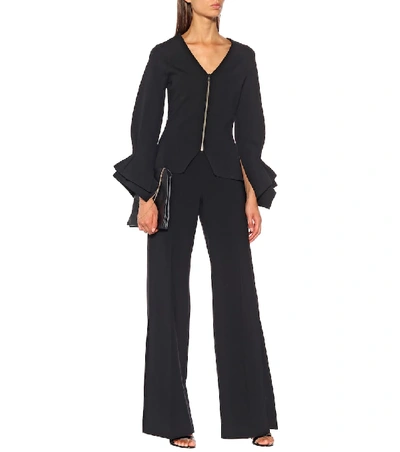 Shop Roland Mouret Positano Knit Jacket In Black