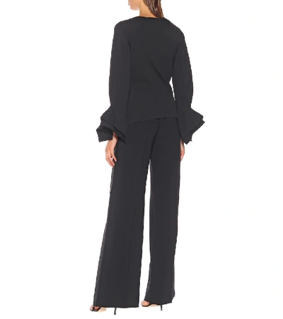 Shop Roland Mouret Positano Knit Jacket In Black