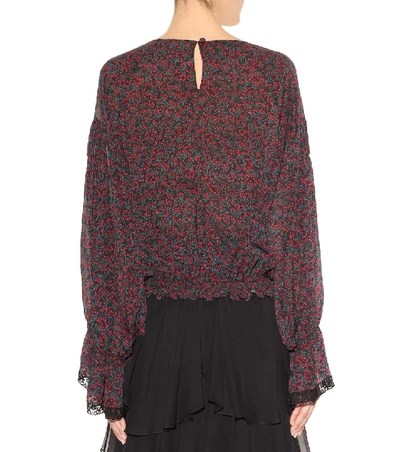 Shop Chloé Printed Cotton And Silk Top In Black