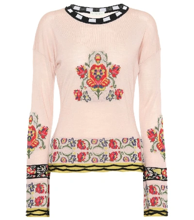 Shop Etro Wool And Silk-blend Sweater In Pink