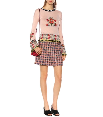Shop Etro Wool And Silk-blend Sweater In Pink