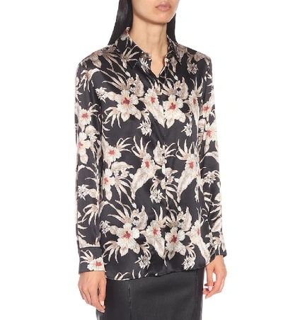 Shop Altuzarra Chika Floral Stretch-silk Shirt In Black