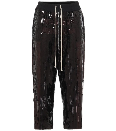 Shop Rick Owens Bela Sequined Sweatpants In Black