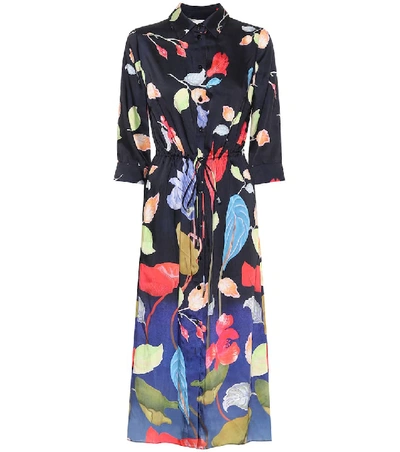Shop Peter Pilotto Floral Twill Shirt Dress In Multicoloured