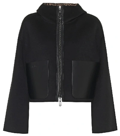 Shop Fendi Reversible Ff Wool Jacket In Brown