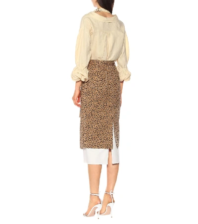 Shop Rejina Pyo Steffi Cotton Twill Skirt In Brown