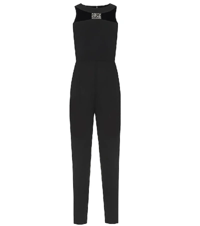 Shop Givenchy Embellished Wool Jumpsuit In Black