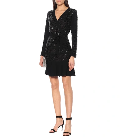 Shop Diane Von Furstenberg Mara Sequined Jersey Midi Dress In Black