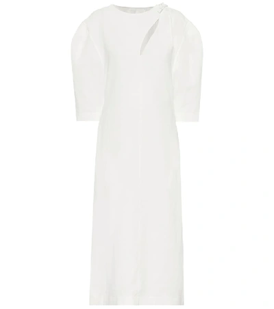 Shop Jil Sander Linen Dress In White