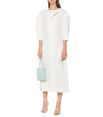 Shop Jil Sander Linen Dress In White
