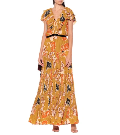 Shop Johanna Ortiz Golden Blossom Maxi Dress In Yellow