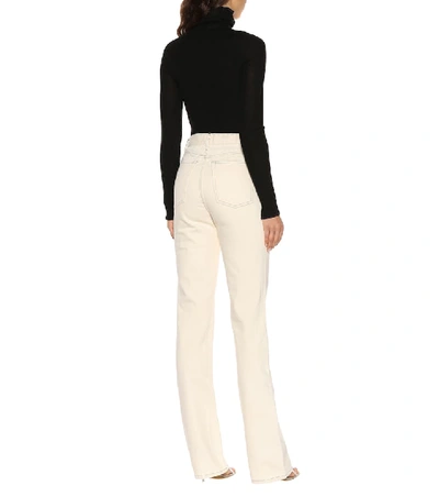 Shop Helmut Lang High-rise Bootcut Jeans In White