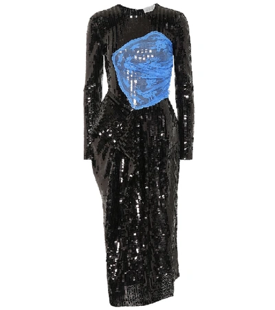 Shop Preen By Thornton Bregazzi Stephanie Sequined Midi Dress In Black