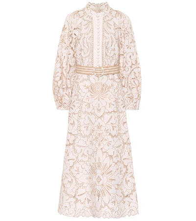 Shop Zimmermann Edie Linen And Cotton Dress In White