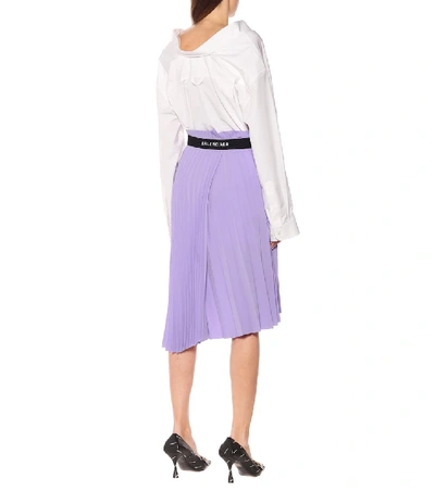 Shop Balenciaga Pleated Midi Skirt In Purple